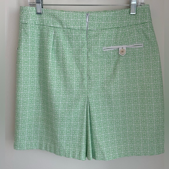 PETER MILLAR Athletic Golf Skort Pockets Wicking Green geometric print Size 8 - Picture 2 of 8
